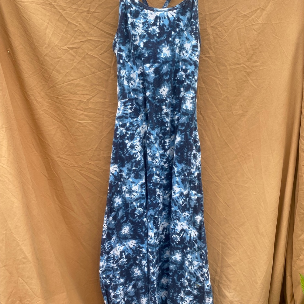 Pact Blue & White Tie-Dye Maxi Dress
